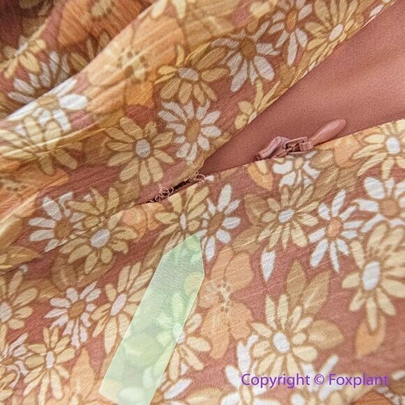 New! Madewell *flawed* Georgette Ruffle-Sleeve Tiered Midi Dress Daisy Meadow 10 - Picture 12 of 16